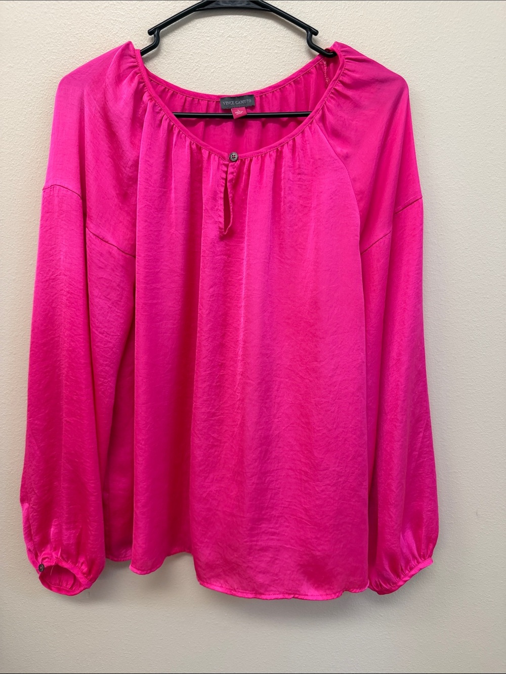 Vince Camuto Bright Pink Women's Peasant Blouse SzL